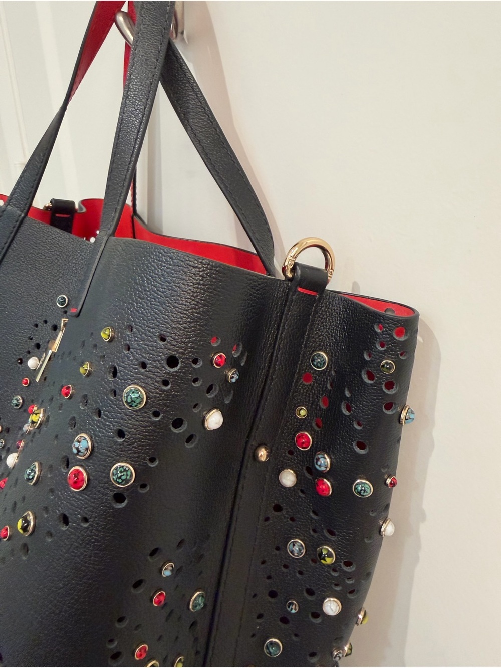CH Carolina Herrera Black Royal Duke Studded Tote - Picture 4 of 10